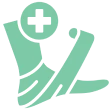 Foot with medical cross symbol