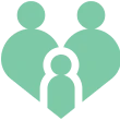 Family icon with heart shape