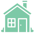 Simple home illustration in teal