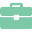 Minimalist teal briefcase graphic
